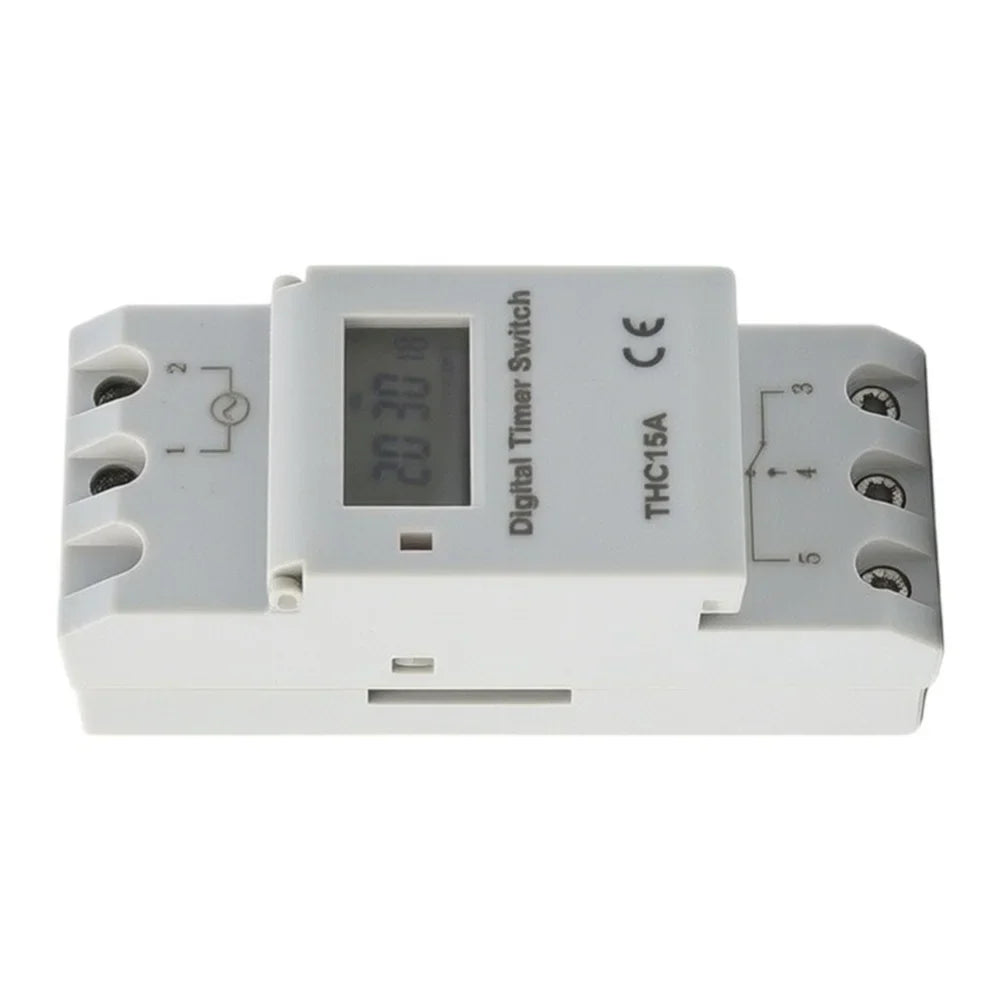 DIN Rail Timer Switch AC110V 25A | 16-Program Compact Mount