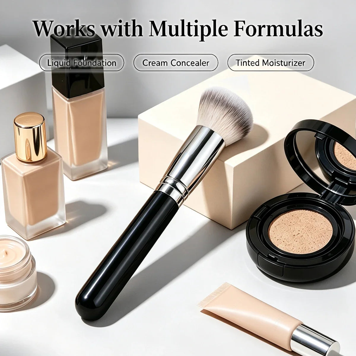 Premium Foundation Concealer & Contour Makeup Brush Set – Black