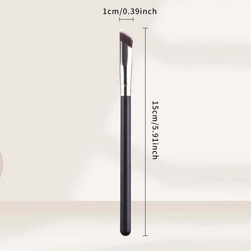 Sloped Trapezoid Foundation Brush – Wooden Handle Makeup Tool