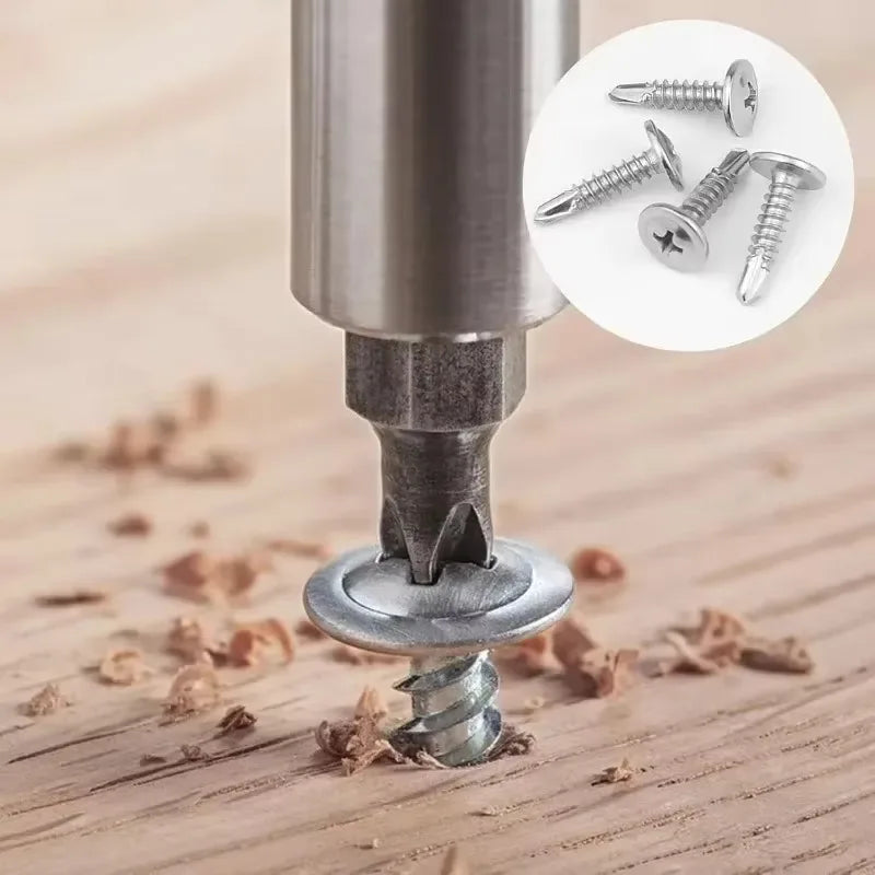 100PCS M4.2 Self-Tapping Screws 410 Stainless Steel Truss Head
