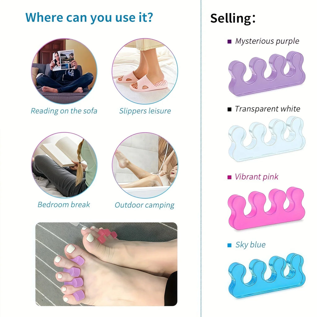 Silicone Toe Separators Soft Gel Spacers for Pedicure | 1 Pair