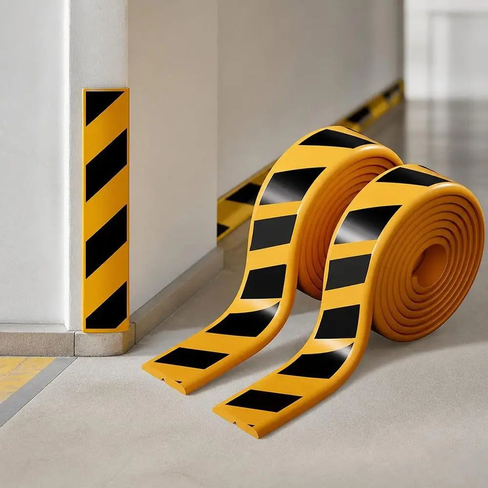 2M Self-Adhesive Garage Wall Guard Strip – Black & Yellow