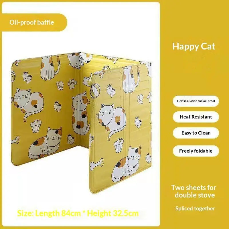 Foldable Aluminum Foil Oil Splatter Guard for Stove – 4 Panel