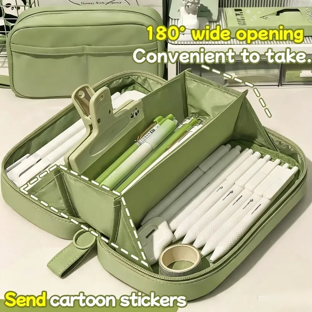 Volcano Pencil Case – 3-Layer Large Capacity Stationery Organizer