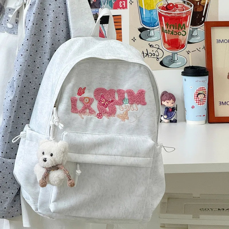 Embroidered College Backpack for Girls – Lightweight & Waterproof