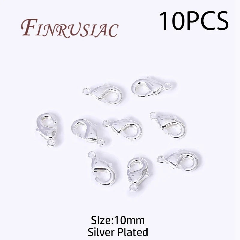 18K Gold Plated Crimp Beads, End Caps & Lobster Clasps