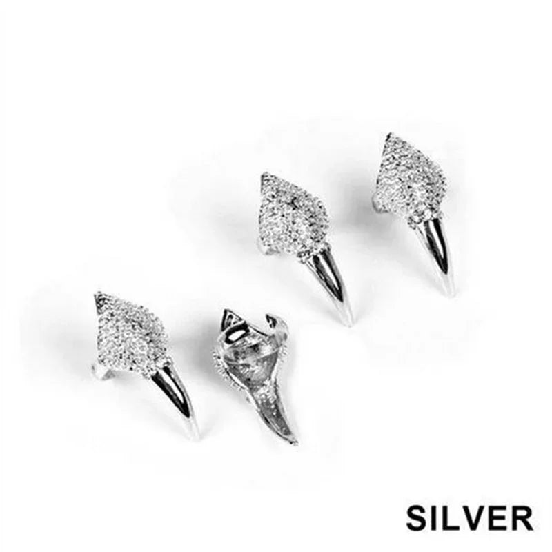 Silver Plated Punk Falcon Claw Nail Ring – Adjustable Unisex