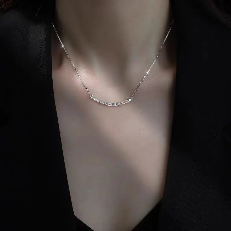 Women's Smiling Face Cubic Zirconia Pendant Necklace