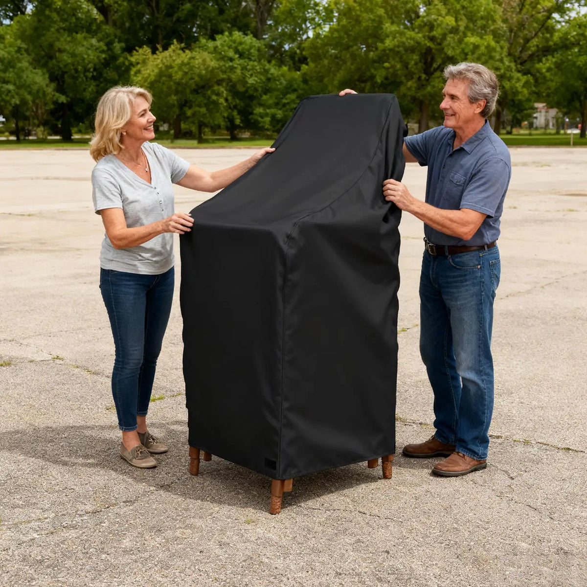 Heavy Duty Waterproof Outdoor Chair Cover with Drawstring