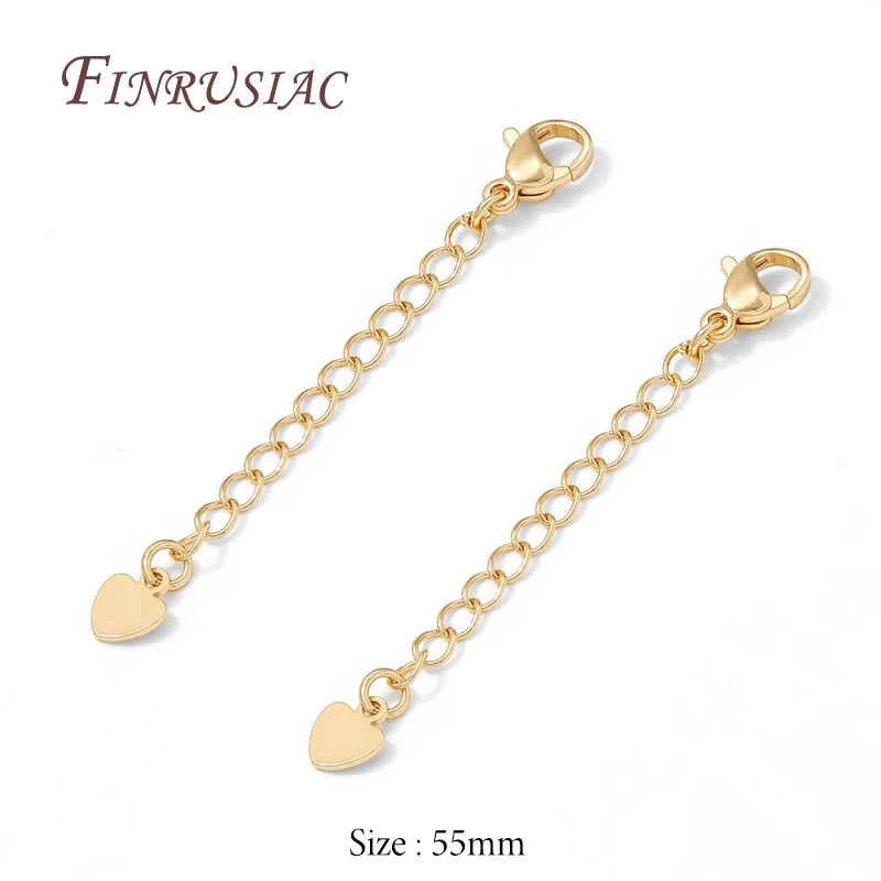 18K Gold Plated Brass Extension Chain with Clasp | DIY Jewelry