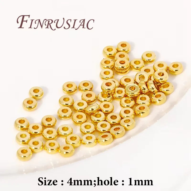 6mm 18K Gold Plated Brass Round Spacer Beads | DIY Jewelry