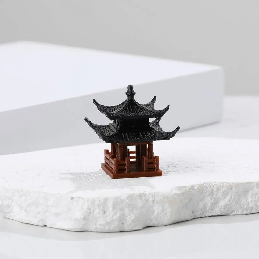 Miniature Hexagonal Pagoda Figurine – Micro Landscape Decor