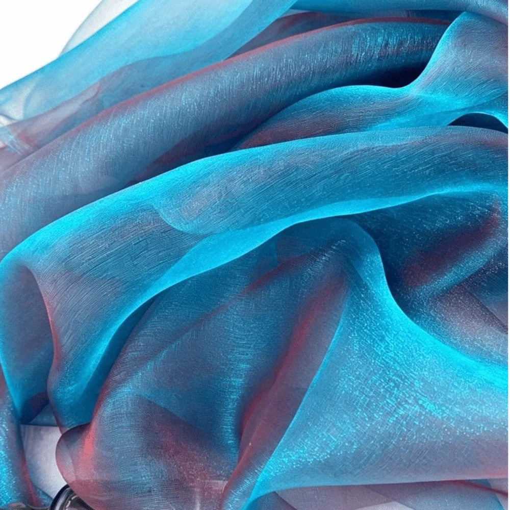 Two-Tone Gradient Organza Laser Fabric 150x100cm Polyester