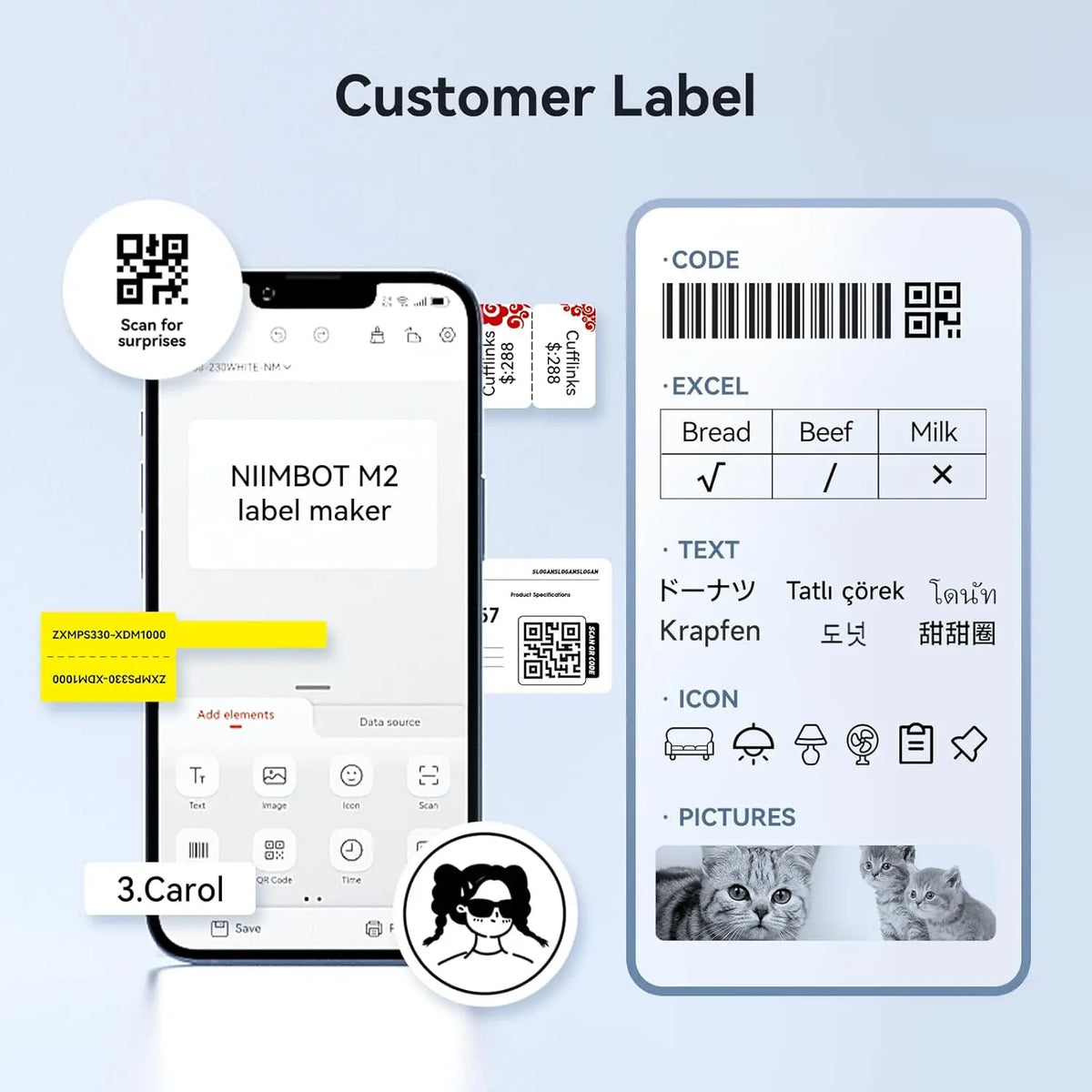 Niimbot M2/M3/B32/Z401 Waterproof Cable Wire Label Stickers