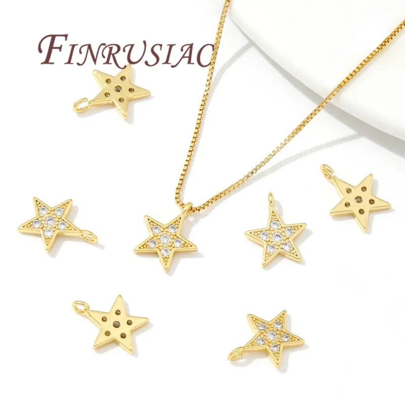 18K Gold Plated Sun & Star Pendant Charms | DIY Jewelry Findings