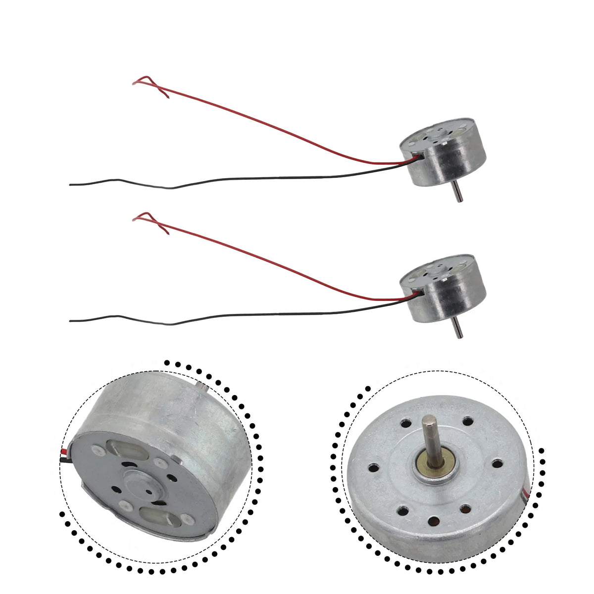 RF-300 DC Micro Motor 1.5–6V 24mm DIY Fan Electronics 2-Pack