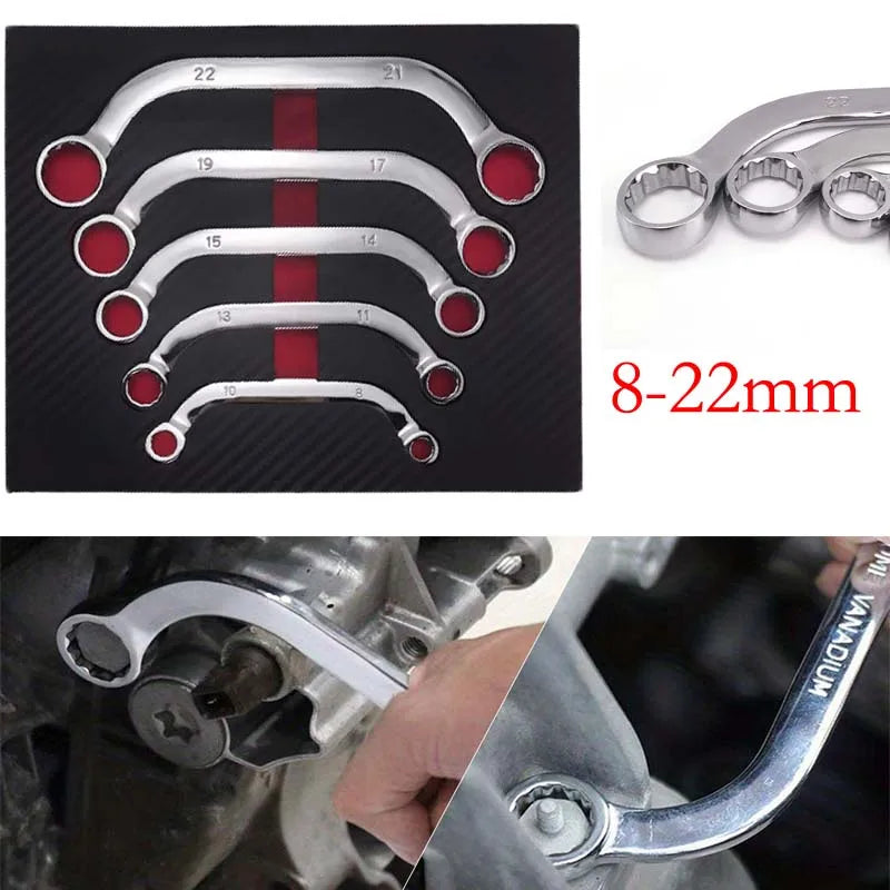 12-Point Metric Half Moon Wrench Set 8mm–22mm | 5 Piece