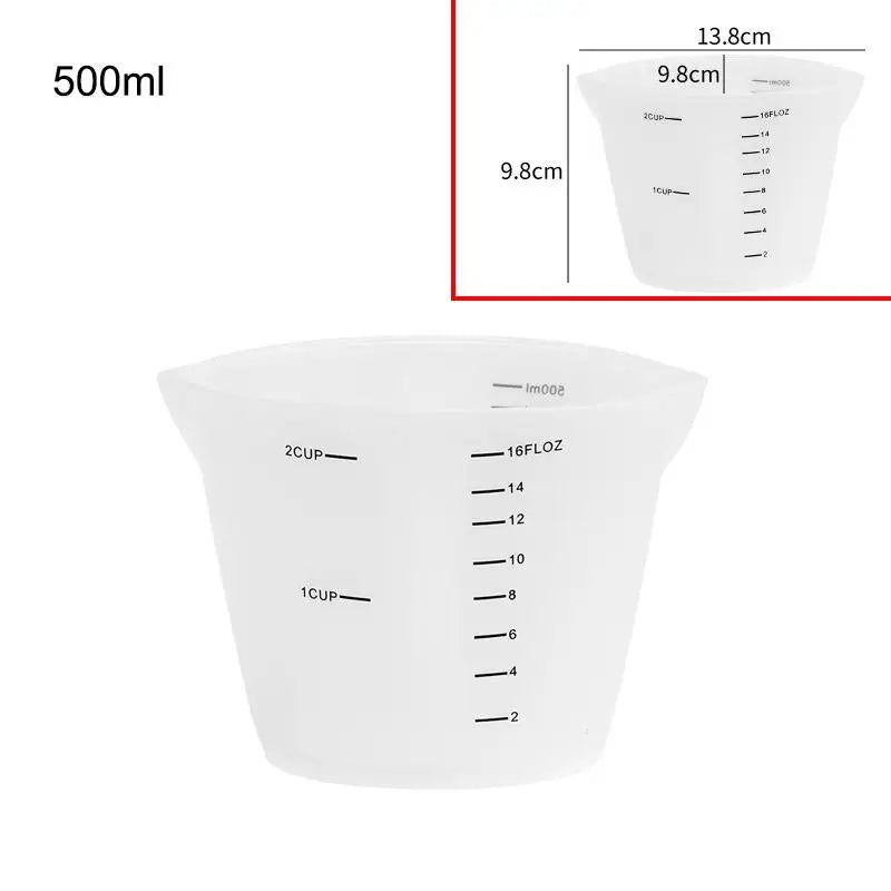 Silicone Measuring Cups 250ml & 500ml – Nonstick Resin Craft Tool