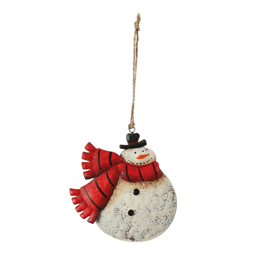 Retro Metal Christmas Ornaments – Angel, Santa & Snowman Pendants