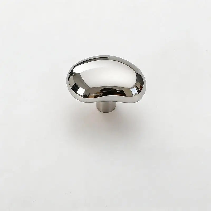 Zinc Alloy Cabinet Handle Bright Silver Single Hole Drawer Pull