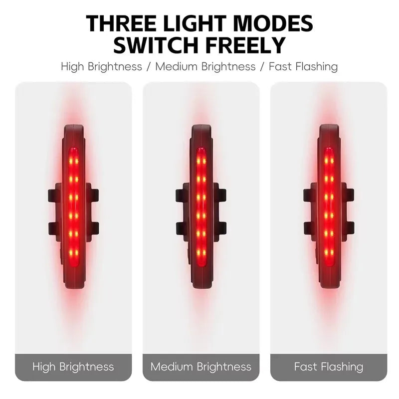Bike Tail Light Number Plate USB-C Rechargeable Rear Lamp