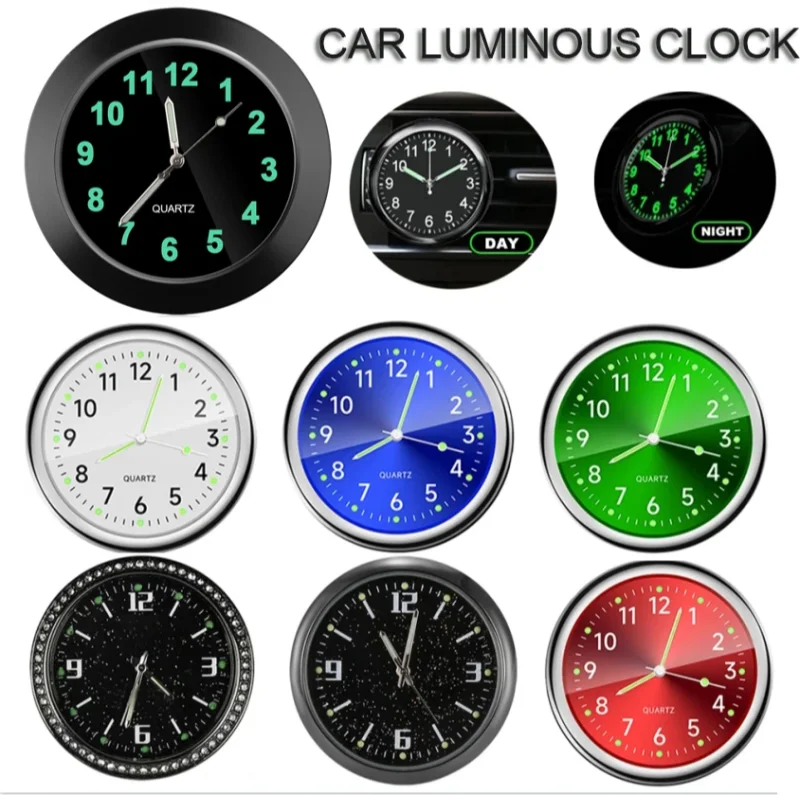 Mini Luminous Quartz Car Dashboard Clock – Stick-On Design