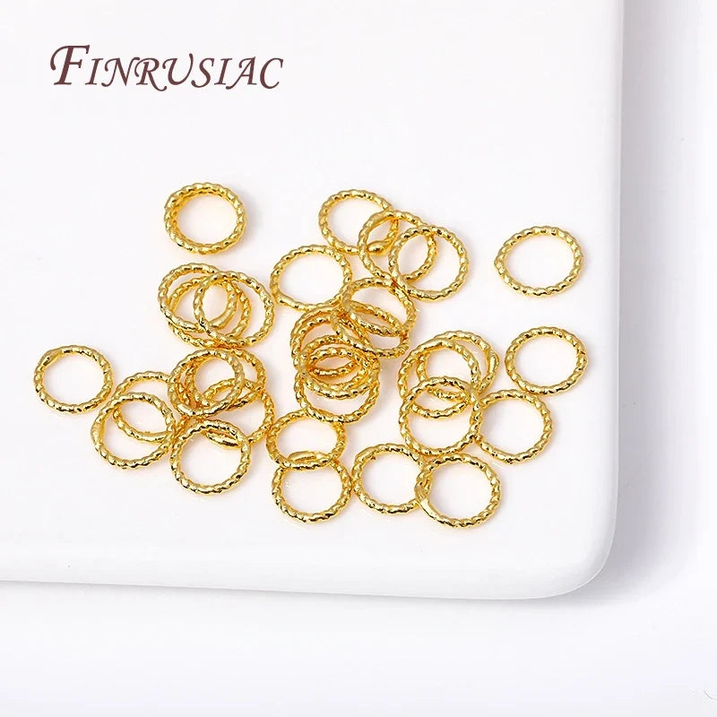 Gold Plated Round Twist Closed Jump Rings 6–12mm | FINRUSIAC