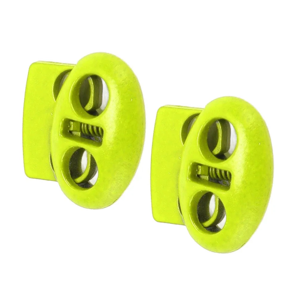 30pcs Metal Cord Locks Double Hole Spring Toggle Stoppers