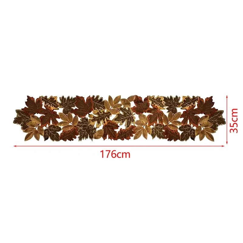 Autumn Maple Leaf Embroidered Table Runner | Farmhouse Fall