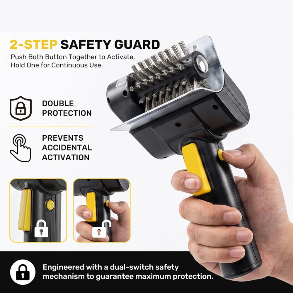Rechargeable Cordless Electric BBQ Grill Brush with LED Light