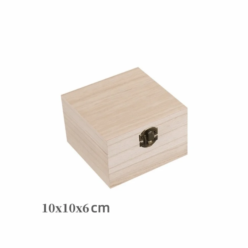Vintage Wooden Flip Lid Storage Box – Jewelry & Gift Organizer