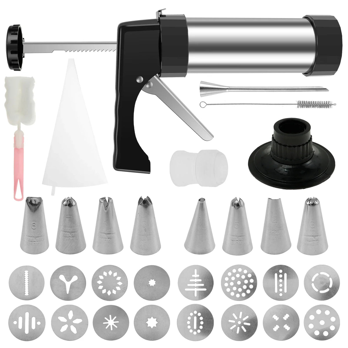Stainless Steel Churro Maker Machine Kit with 3 Nozzle Tips
