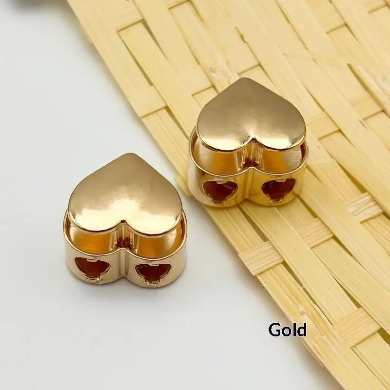 Heart Shape Zinc Alloy Spring Cord Lock Buckles – 5 Pack