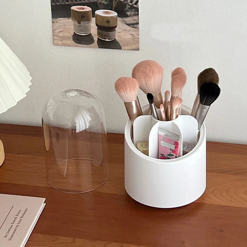 360° Rotating Makeup Brush Organizer | 7-Grid Desktop Holder