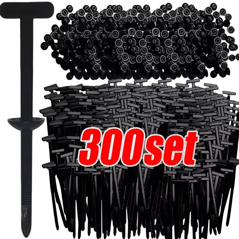 Heavy Duty UV Resistant Nylon Zip Ties with Pin Fasteners 50-300PCS