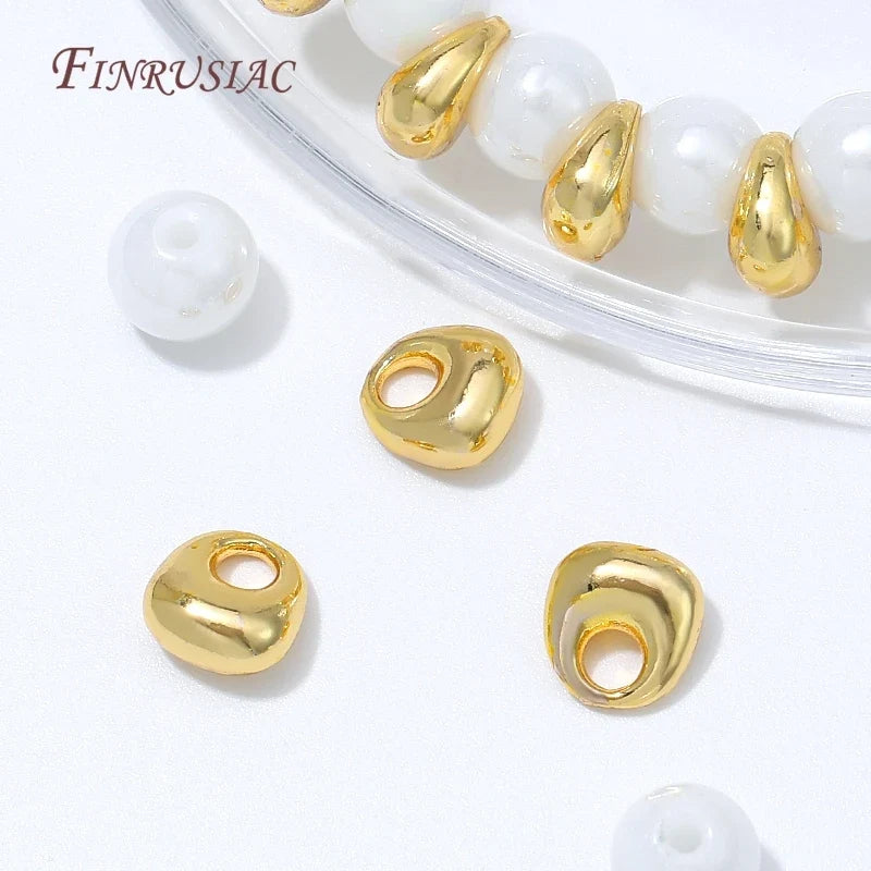 18K Gold Plated Teardrop Spacer Beads 6.5x7mm – DIY Jewelry