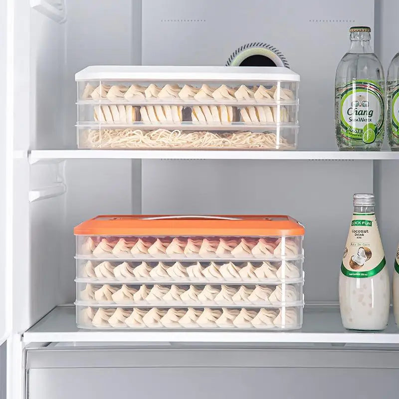 Stackable Dumpling Storage Containers with Airtight Lids 1-4 Layers