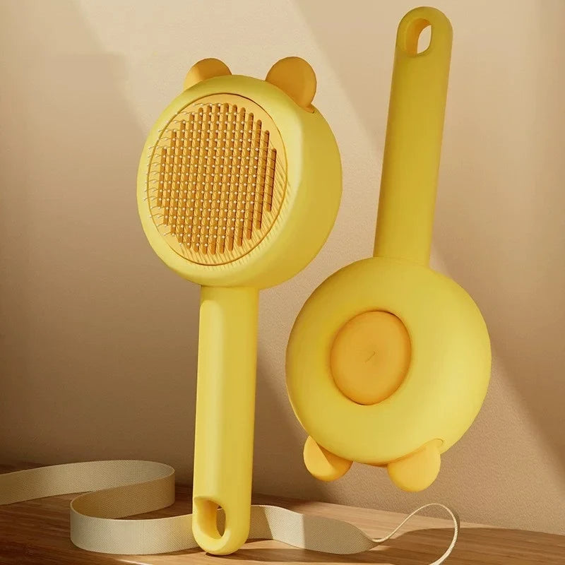 Self-Cleaning One-Button Pet Brush – Dog & Cat Grooming Comb