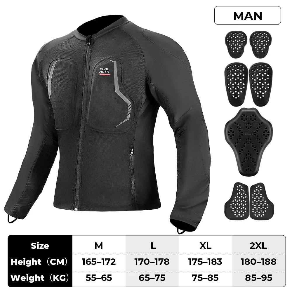 KEMITOUR CE Certified Motorcycle Armor Jacket | Breathable Mesh