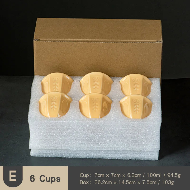 Arabic Tulip Ceramic Espresso Cup Set 100ml – 6 Pieces