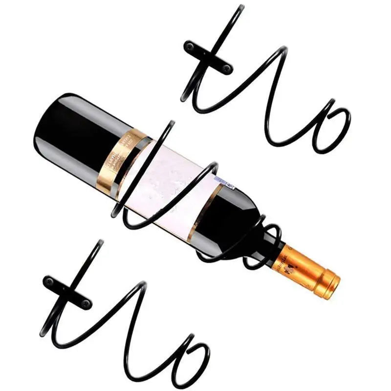 Spiral Wall Mount Wine Bottle Rack – Iron Display Storage