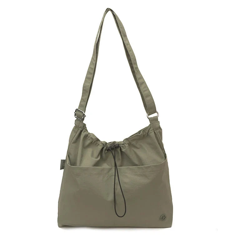 Women's Canvas Drawstring Bucket Bag – Large Capacity & Lightweight