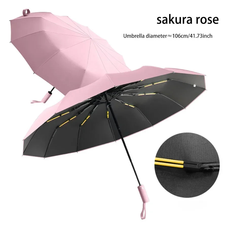 24-Bone Windproof UV Folding Umbrella – Auto Open & Close