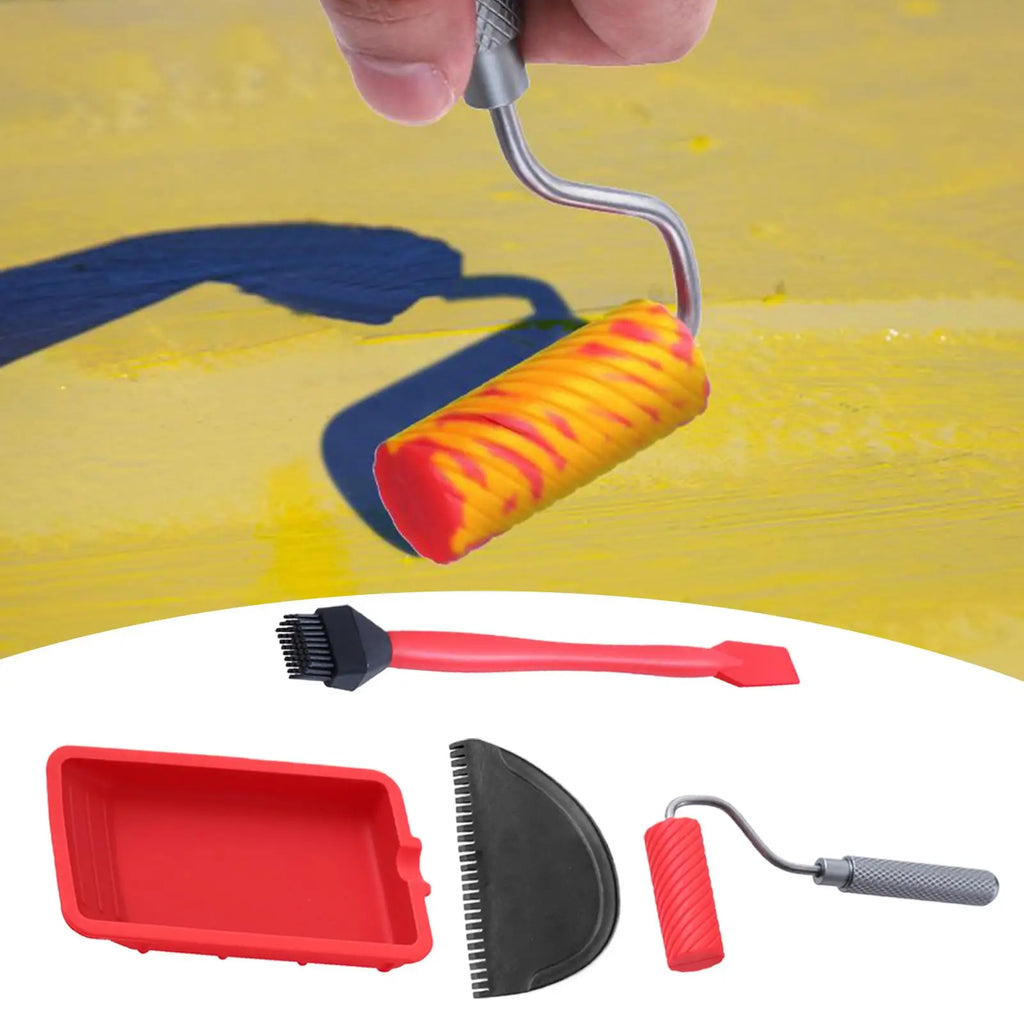 Wood Glue Roller Kit with Tray, Brush & Scraper | Woodworking