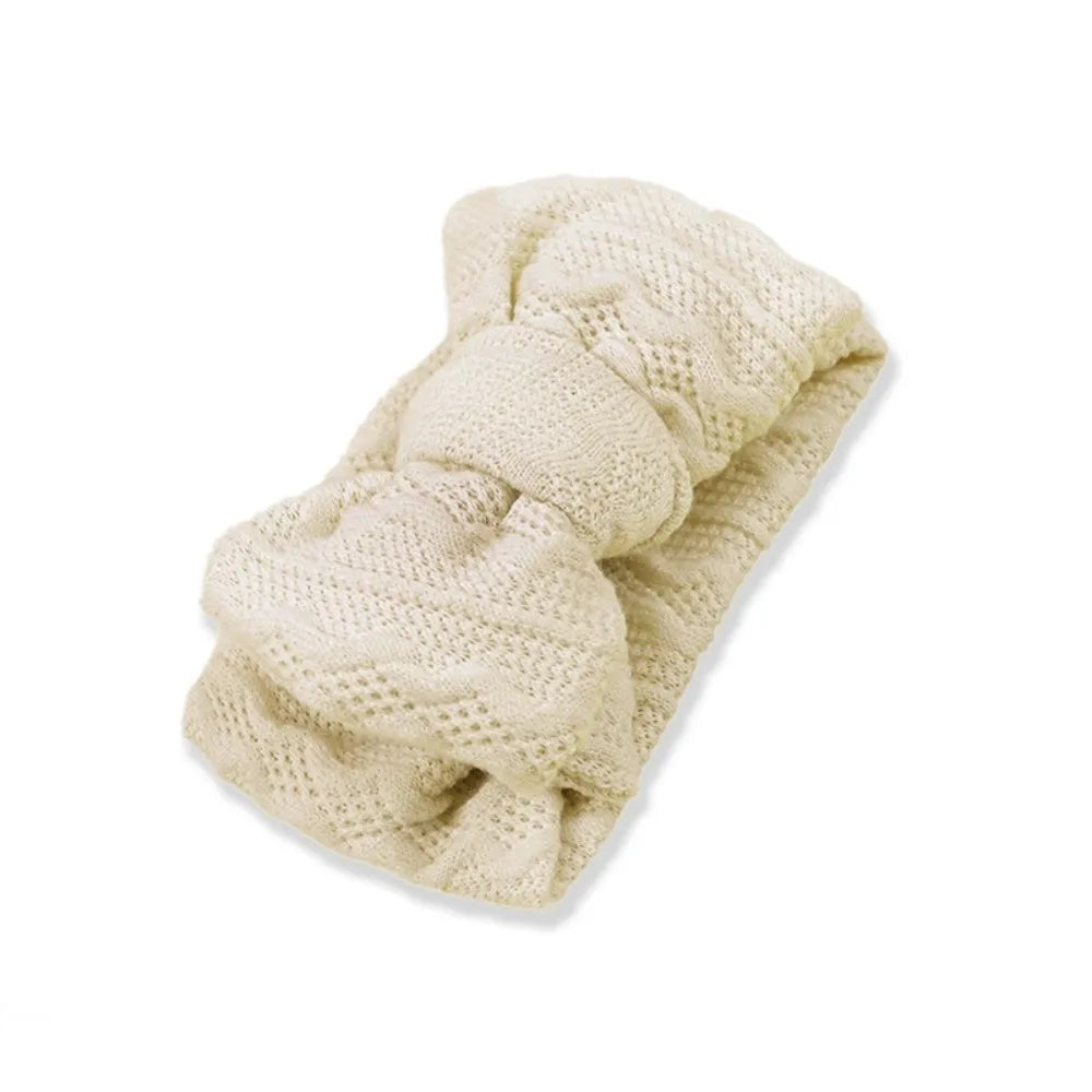 Baby Wide Jacquard Knit Headband – Warm Elastic Winter Wrap