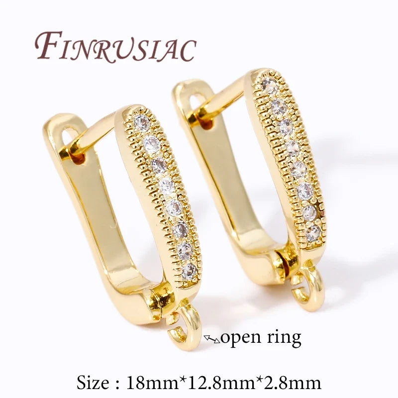 18K Gold Plated Zircon Earring Hook Clasps – DIY Findings
