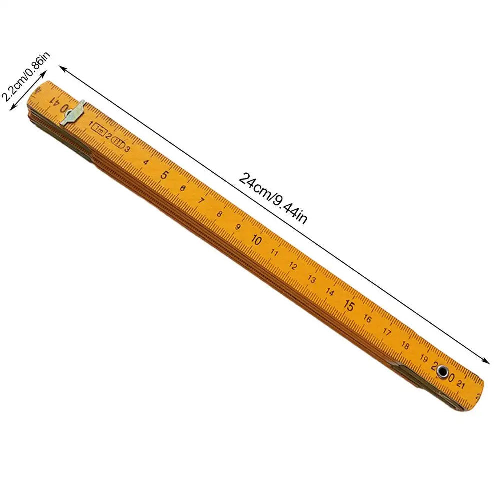 Wooden Folding Ruler 1 Meter – Metric Carpenter Measuring Stick