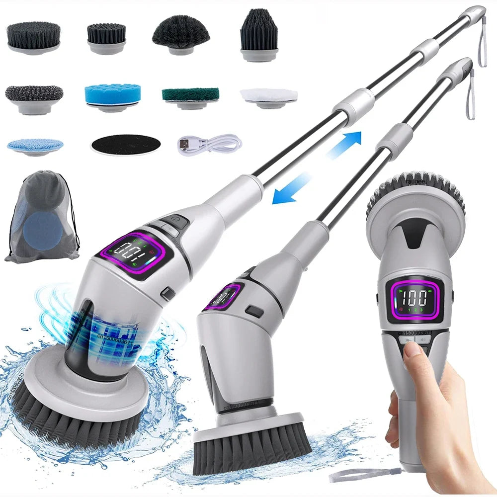 Raugee 10-in-1 Cordless Electric Spin Scrubber Cleaning Brush