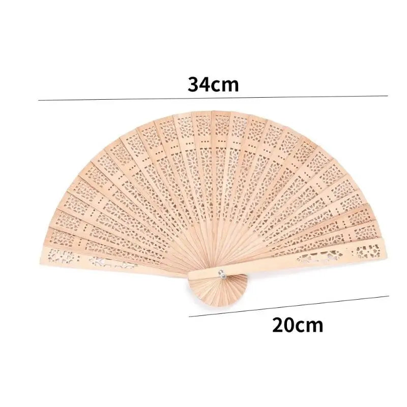 Hollow-Carved Wood Folding Fan – Wedding Favor & Home Décor