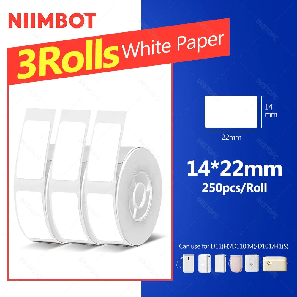 Niimbot Thermal Label Paper – Waterproof White Tape D11 D110